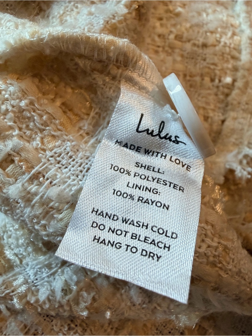 Lulus Take Notes Ivory Plaid Tweed Fringe Shacket Jacket L - Picture 6 of 11